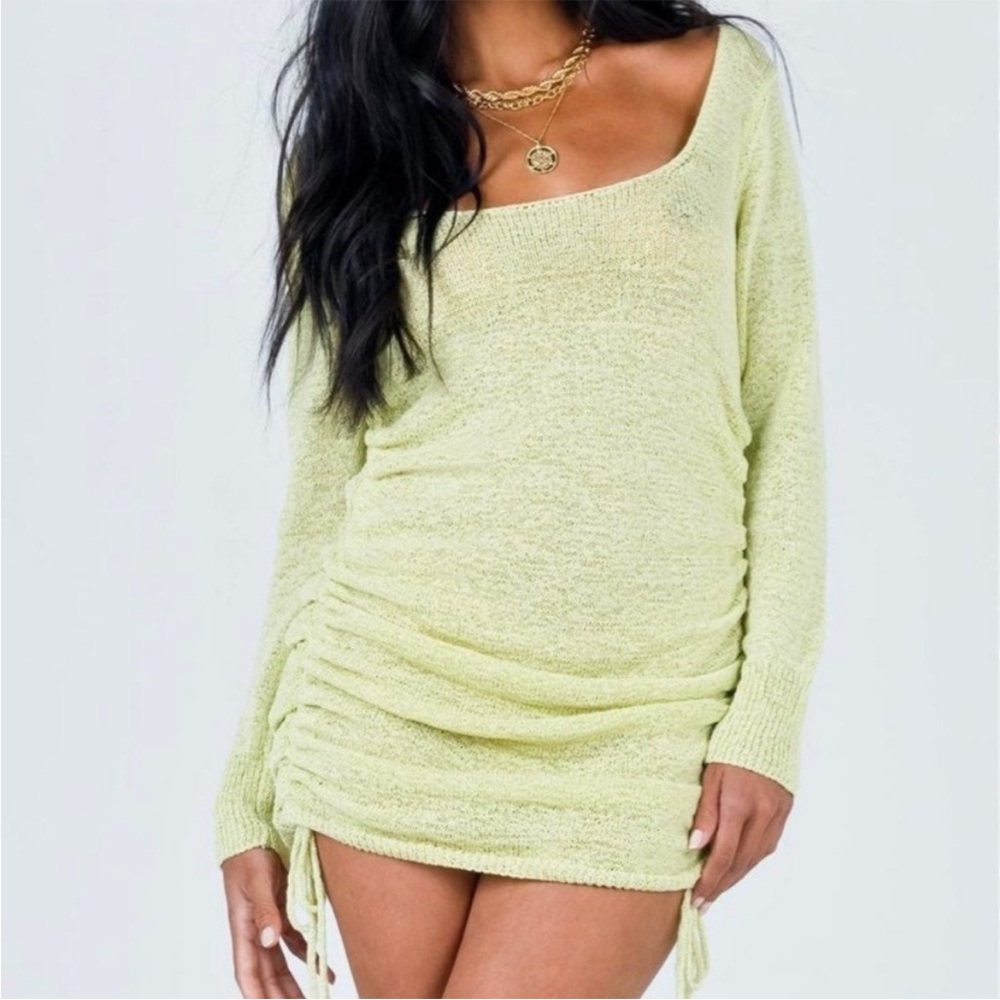 Princess Polly Lime Green knitted dress size S/M